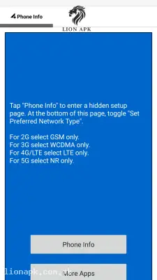 5G Setting screenshot